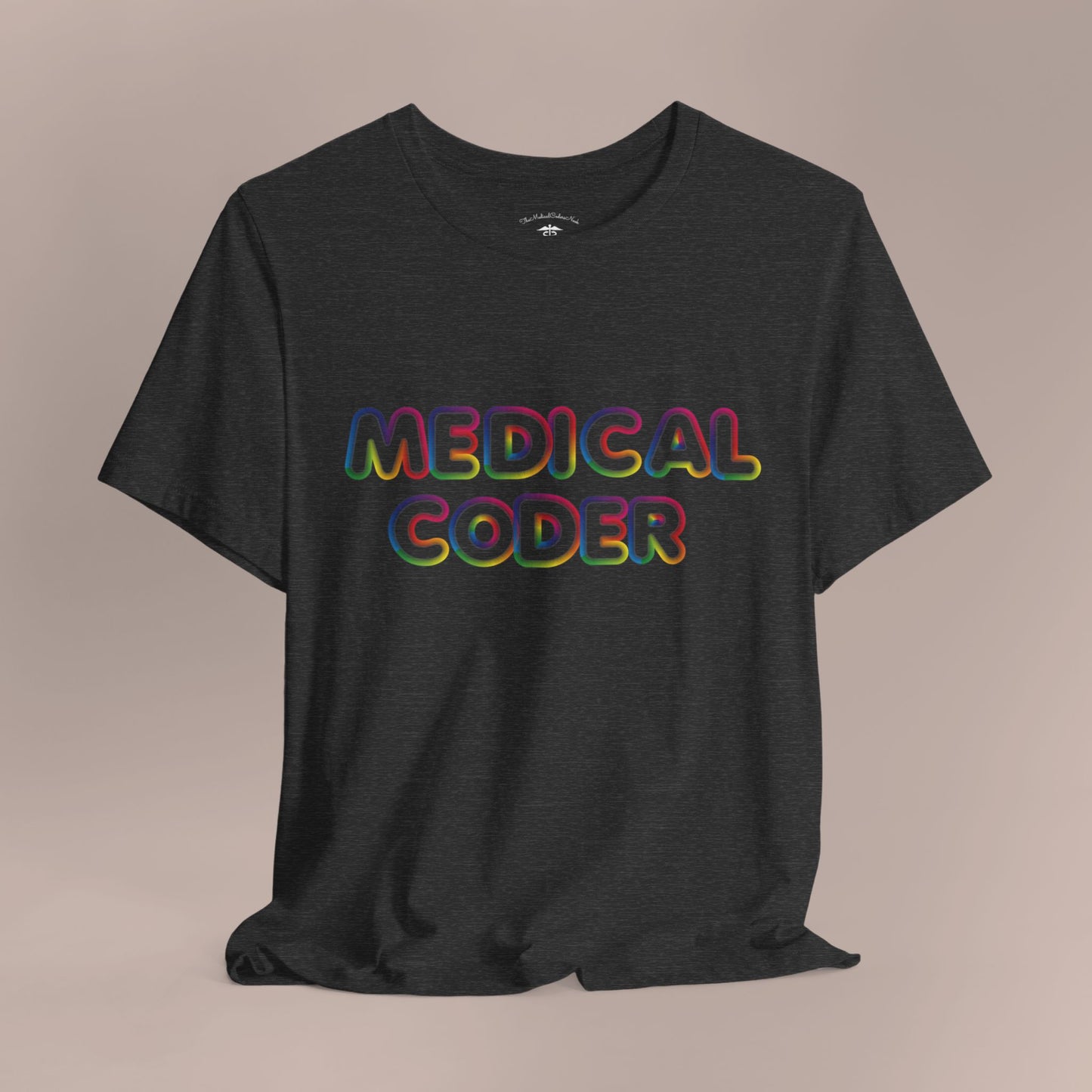 Multicolor Neon Outline Medical Coder T-Shirt