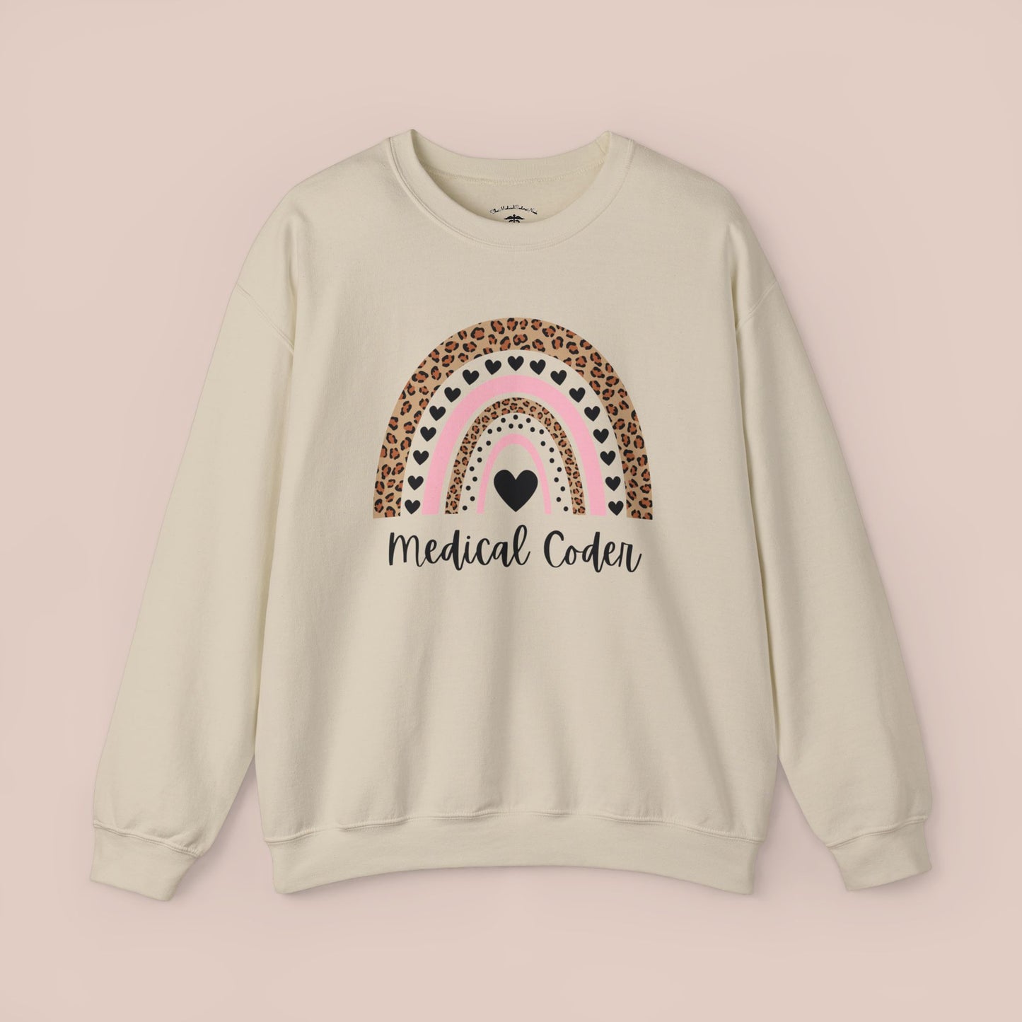 Leopard and Hearts Rainbow Medical Coder Sweatshirt