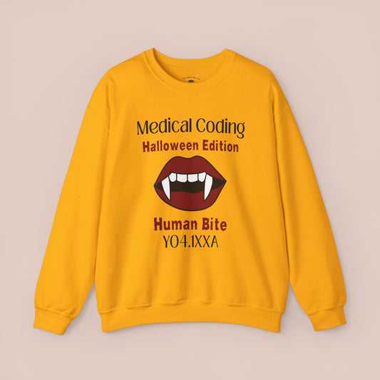 Halloween Human Bite Holiday ICD-10 Medical Humor Sweatshirt