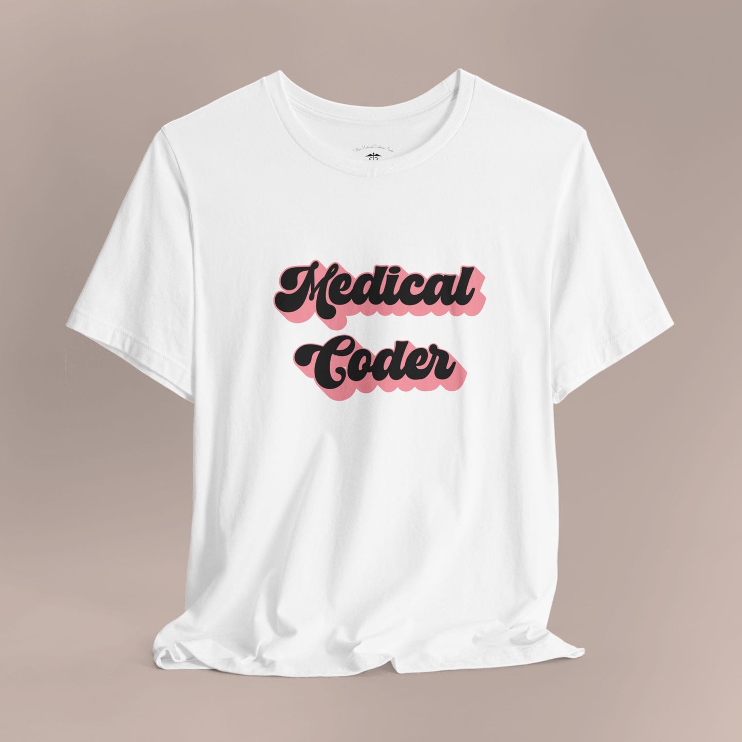 Retro Medical Coder Black on Pink T-Shirt