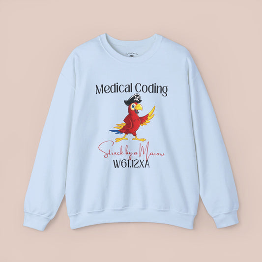 Struck by a Macaw ICD-10 Medical Humor NE Sweatshirt