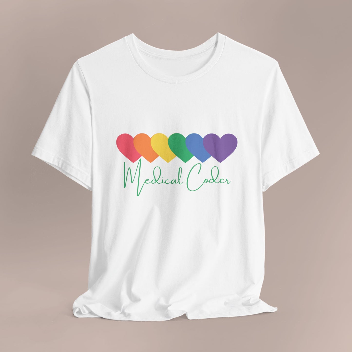 Rainbow Hearts Medical Coder GF T-Shirt