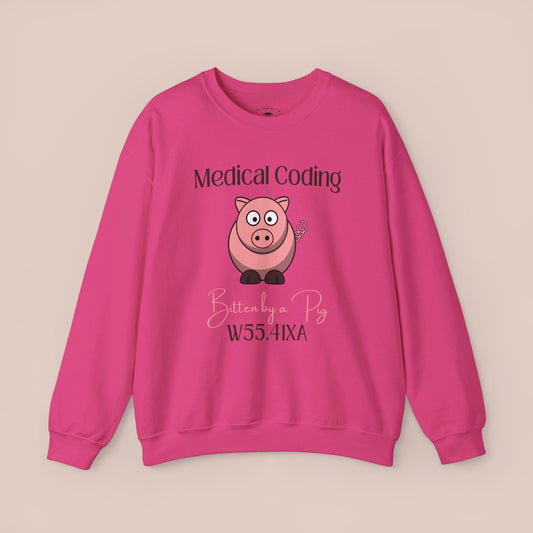 Bitten by a Pig ICD-10 Medical Humor NE Sweatshirt