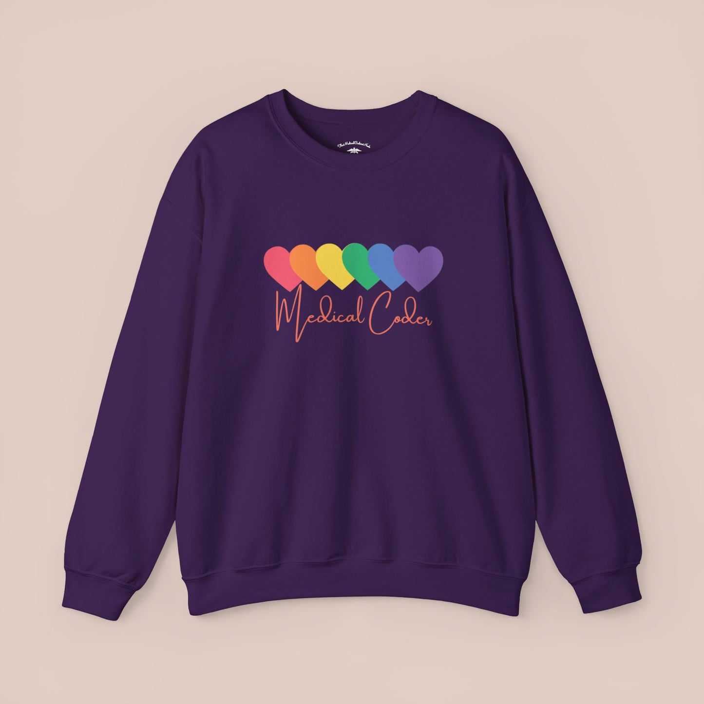 Rainbow Hearts Medical Coder RF Sweatshirt