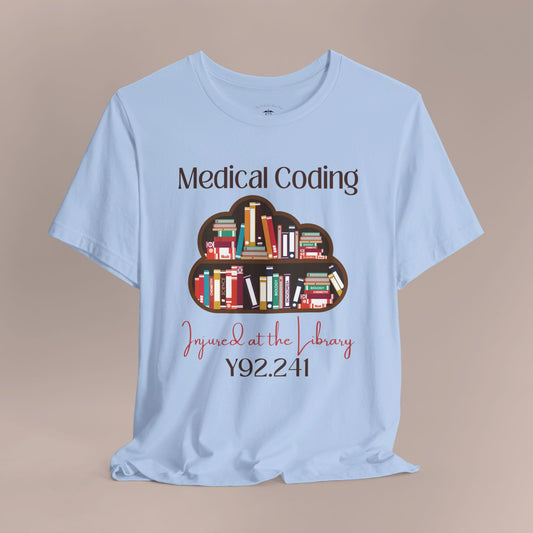 Injured at the Library ICD-10 Medical Humor NE T-Shirt