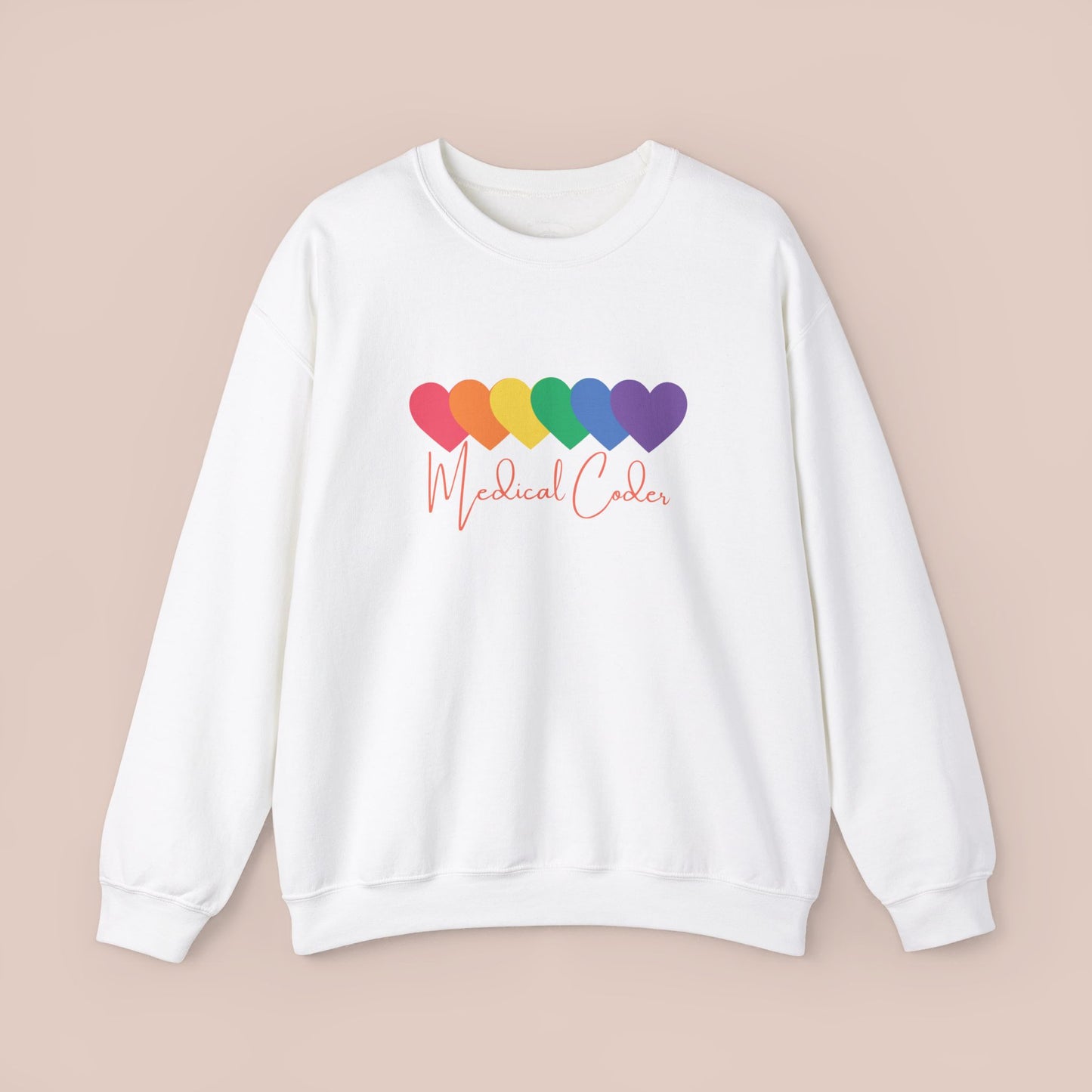 Rainbow Hearts Medical Coder RF Sweatshirt