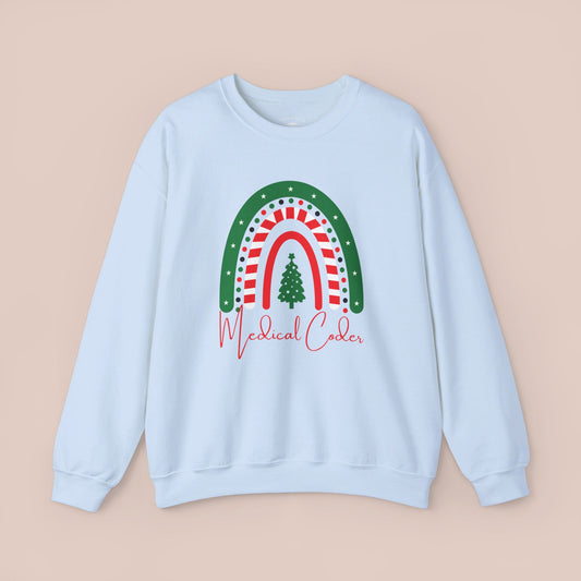 Christmas Tree Candy Cane Rainbow Medical Coder Holiday RF Sweatshirt