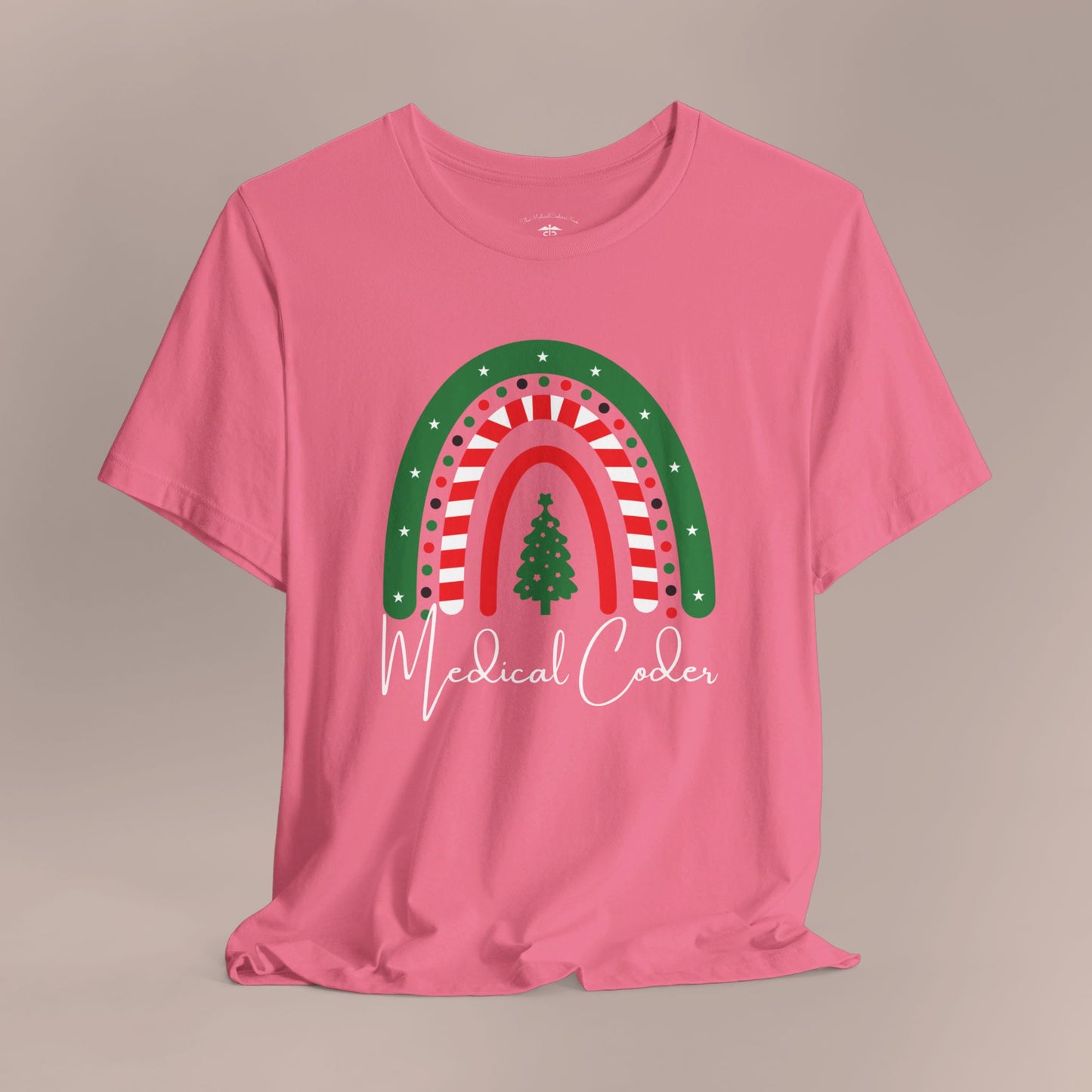 Medical Coder Holiday Christmas Tree Candy Cane Rainbow Medical Coder Holiday WF T-Shirt