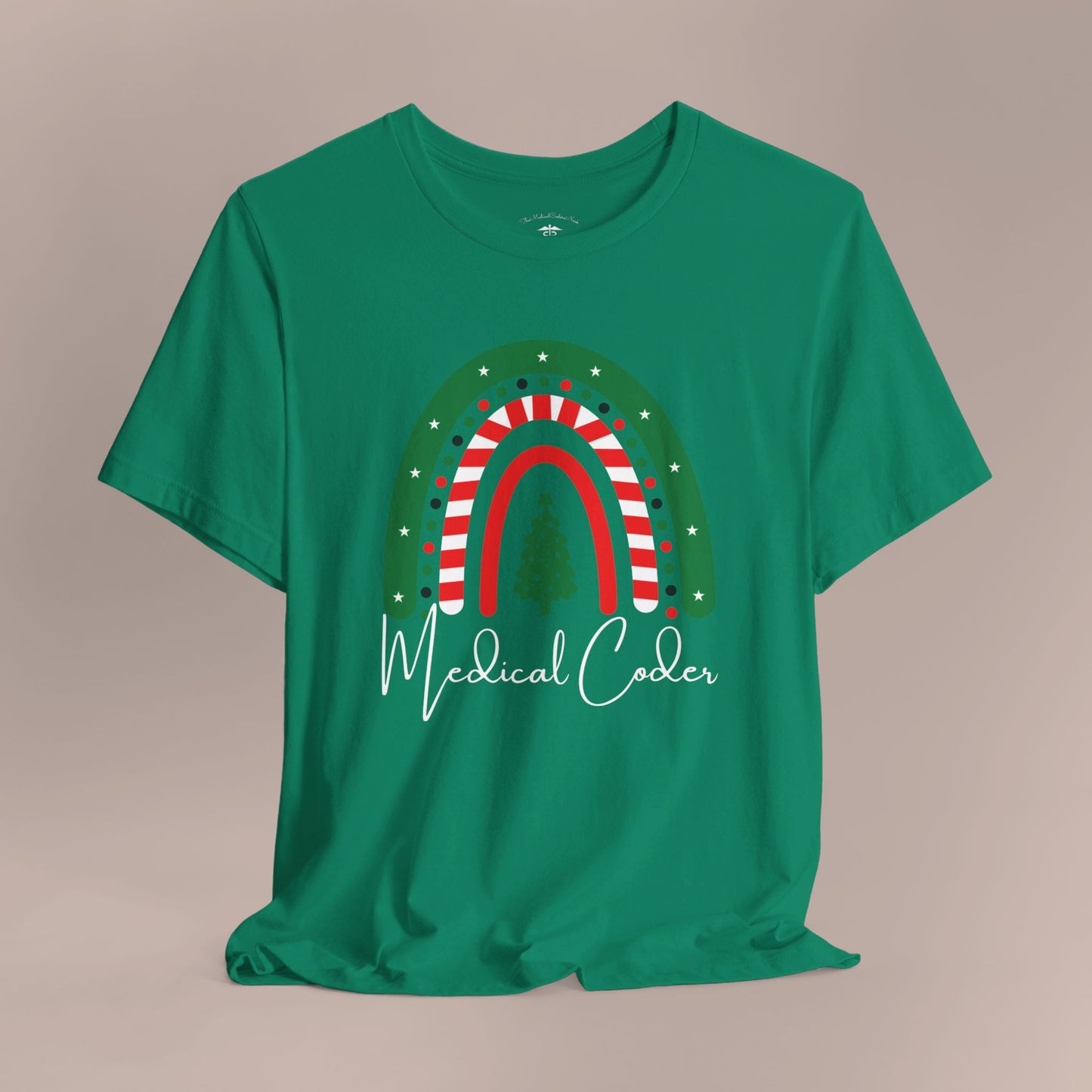 Medical Coder Holiday Christmas Tree Candy Cane Rainbow Medical Coder Holiday WF T-Shirt