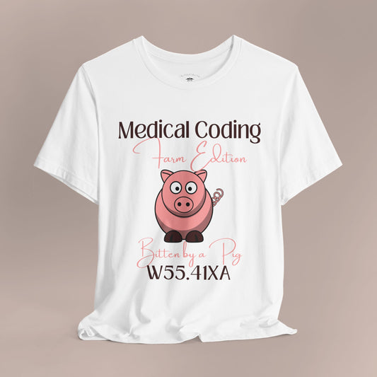 Bitten by a Pig ICD-10 Medical Humor T-Shirt