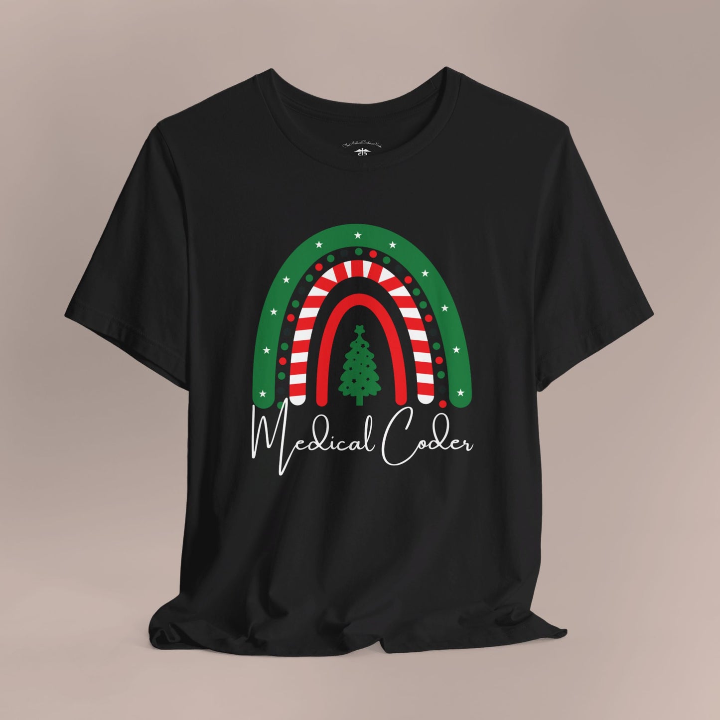 Medical Coder Holiday Christmas Tree Candy Cane Rainbow Medical Coder Holiday WF T-Shirt