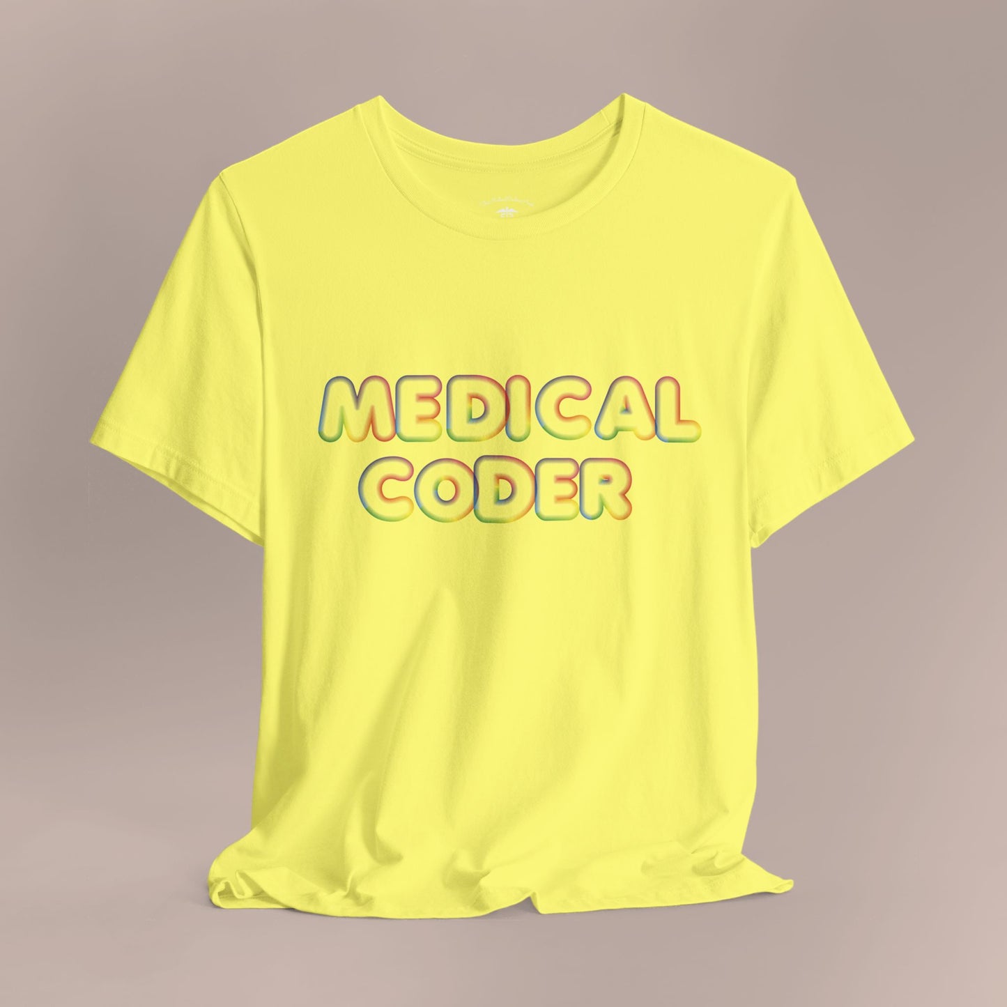 Multicolor Neon Outline Medical Coder T-Shirt