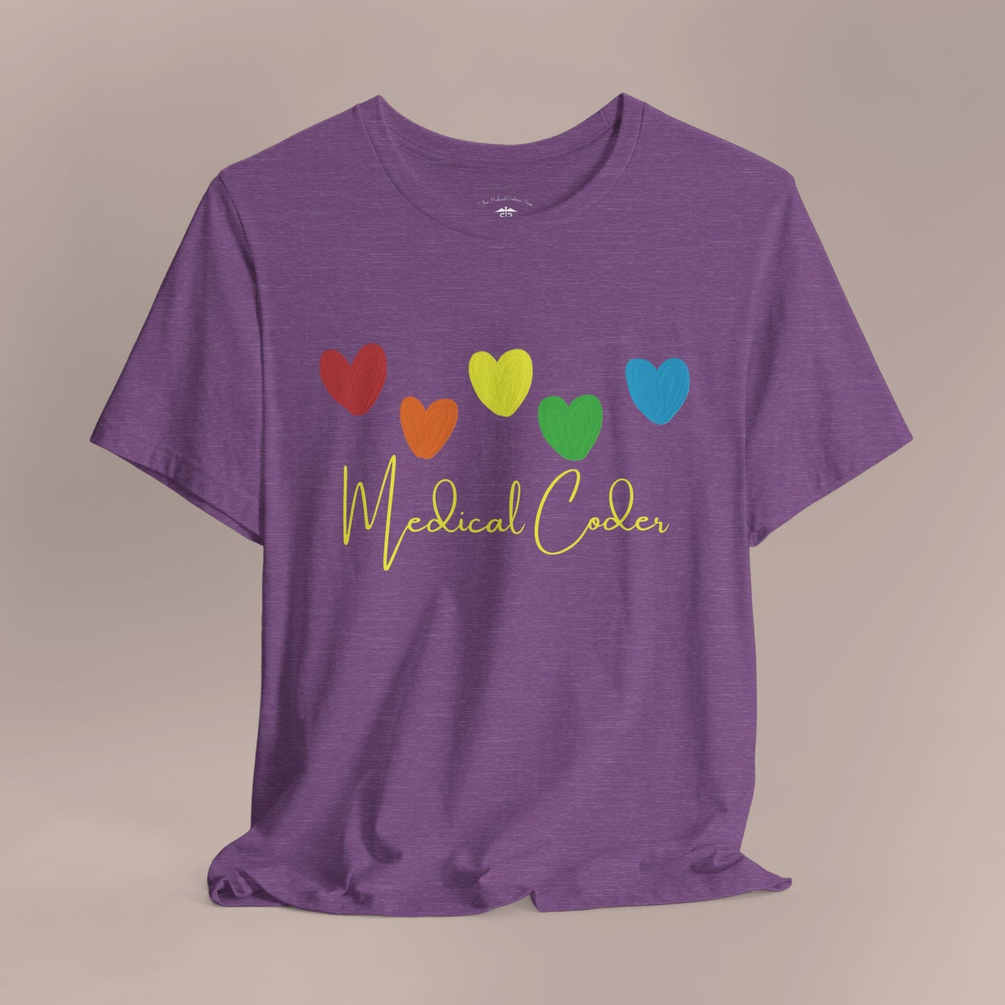 Rainbow Hearts Medical Coder YF T-Shirt