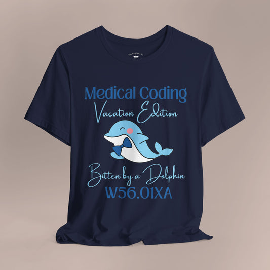 Bitten by a Dolphin ICD-10 Medical Humor T-Shirt