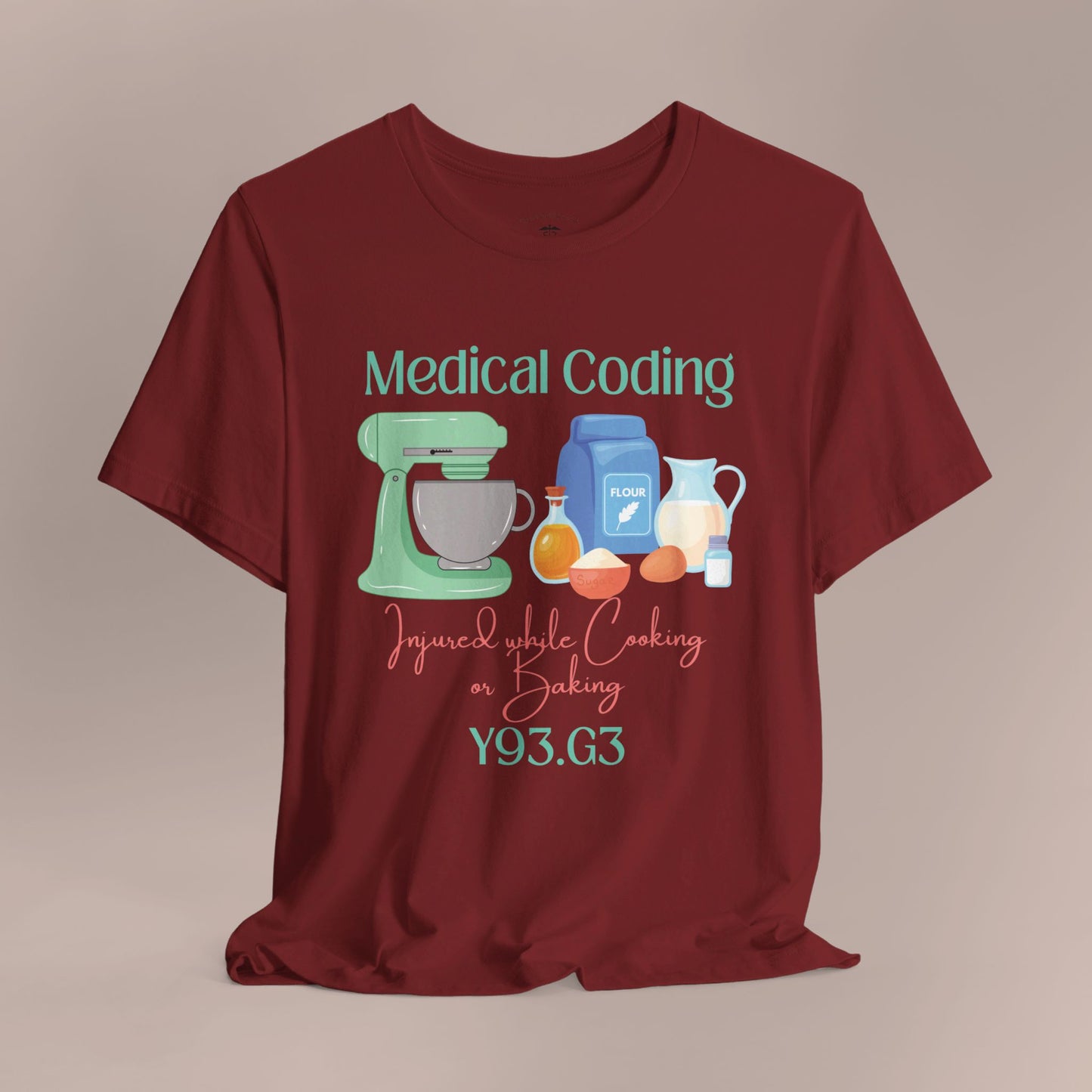 Injured While Cooking or Baking ICD-10 Medical Humor NE T-Shirt