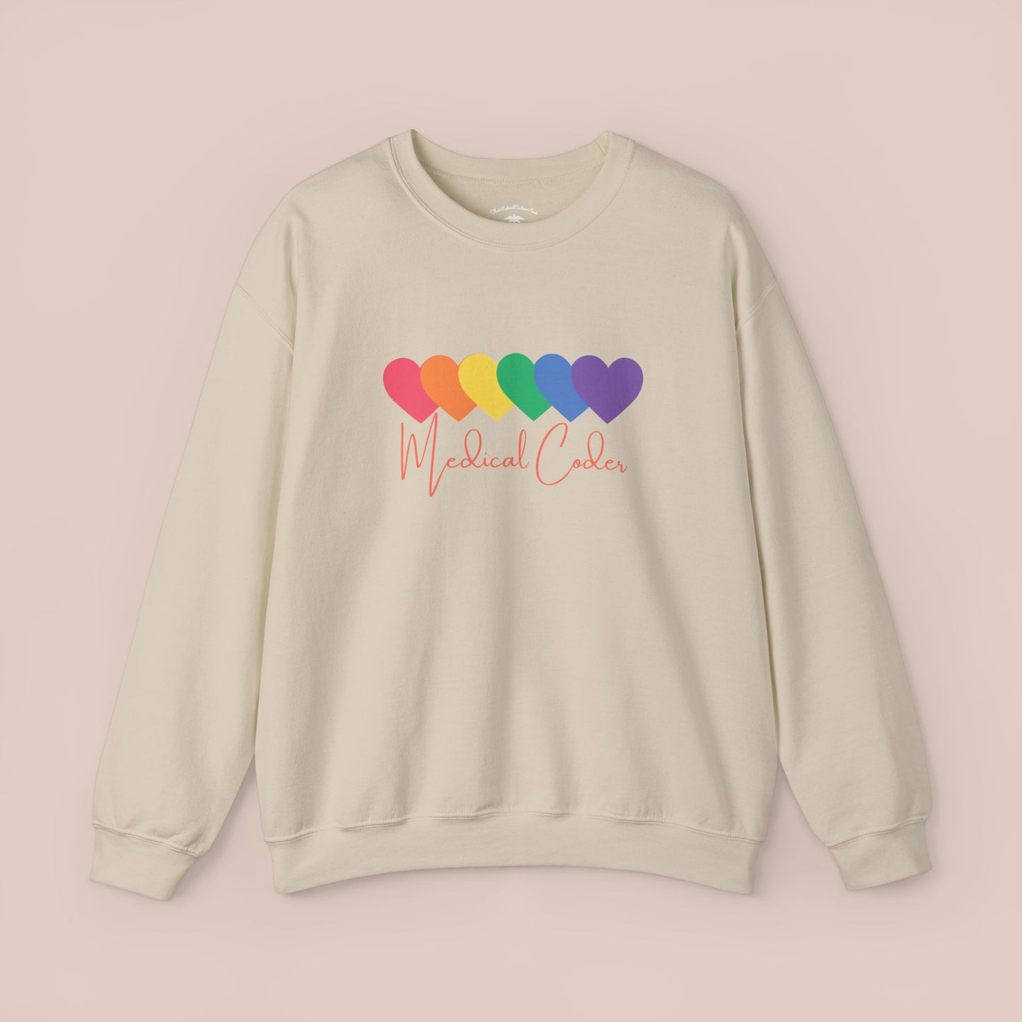 Rainbow Hearts Medical Coder RF Sweatshirt