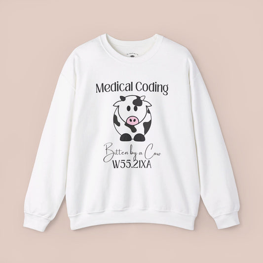 Bitten by a Cow ICD-10 Medical Humor NE Sweatshirt